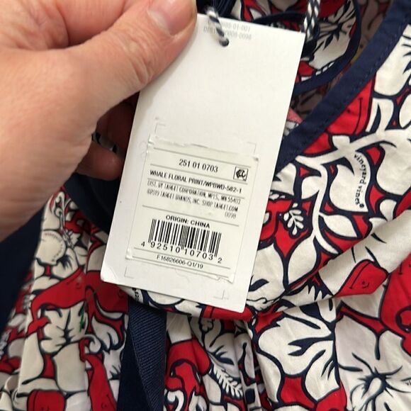 Vineyard Vines | Target Women's Hibiscus Whale Strappy V-Neck Wrap Dress | L - Picture 7 of 9